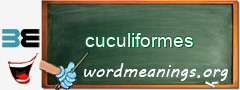 WordMeaning blackboard for cuculiformes